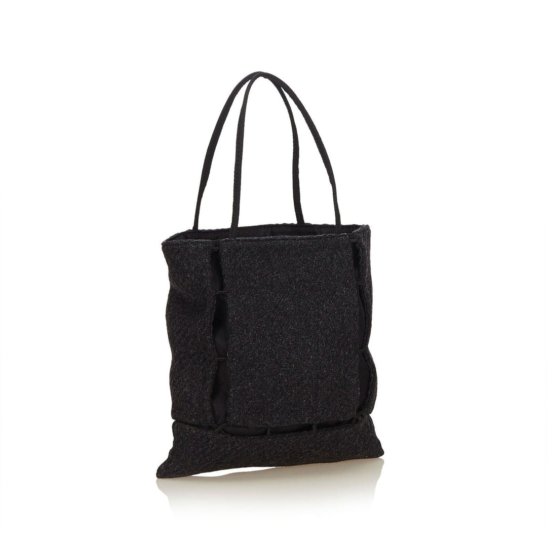 Pre-Loved Prada Gray Wool Fabric Tote Bag Italy