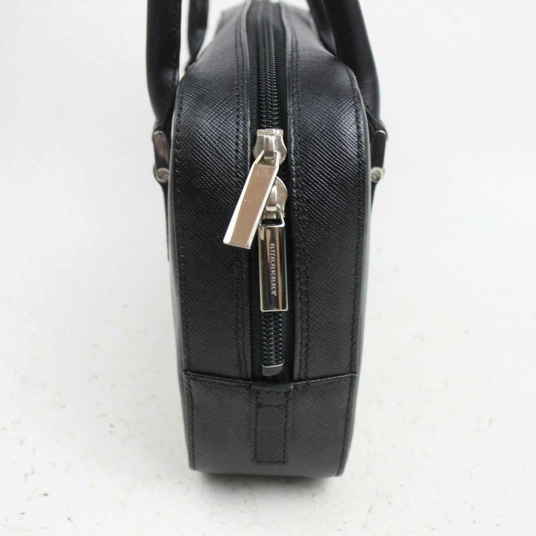 Indistinguishable  Burbe**y Shoulder Bag Black Leather (SHC7-10089)