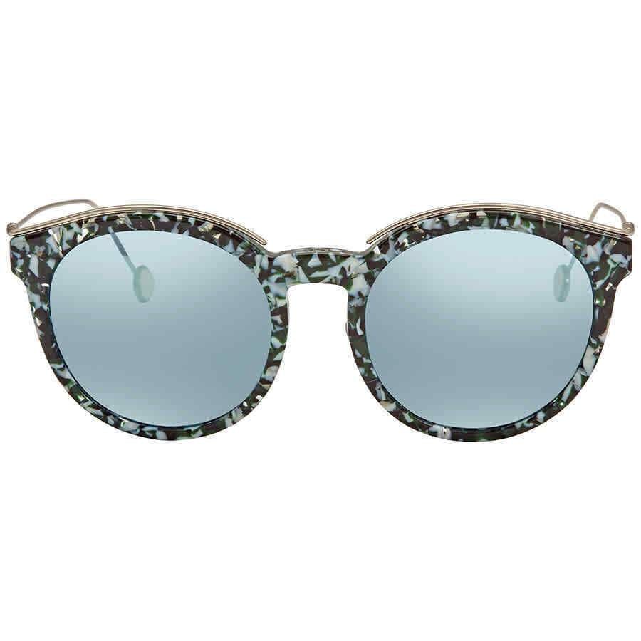 Di**r Blossom Azure Green Mirror Geometric Ladies Sunglasses Di**rBLOSSOM YE6/3J
