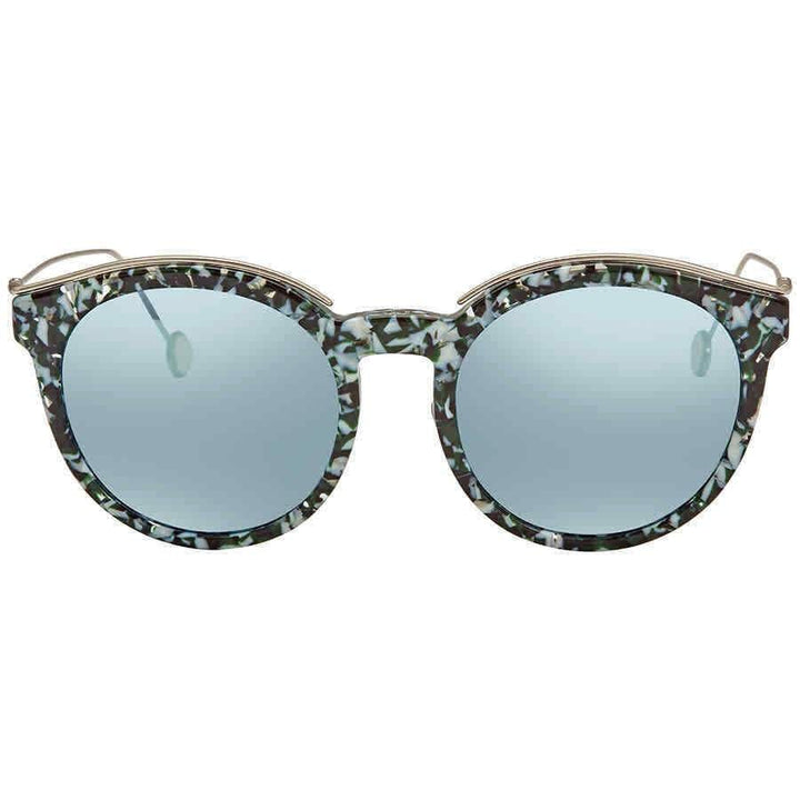 Di**r Blossom Azure Green Mirror Geometric Ladies Sunglasses Di**rBLOSSOM YE6/3J