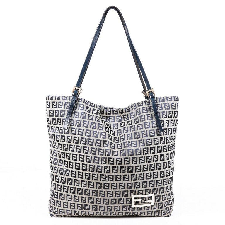Fendi Bag Blue Zucchino FF Canvas Tote