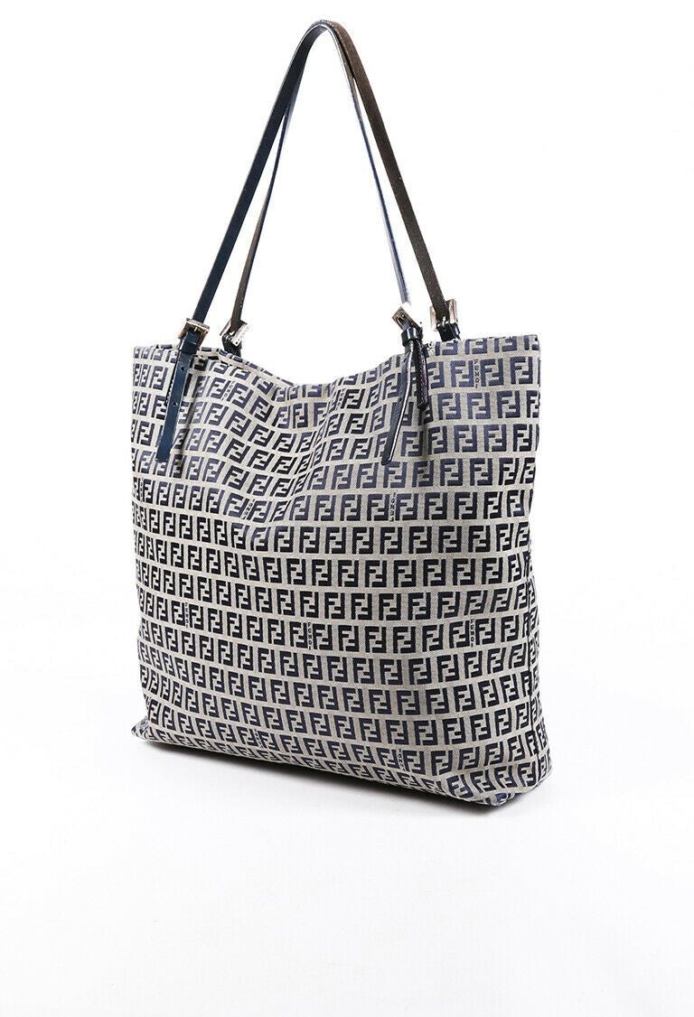 Fendi Bag Blue Zucchino FF Canvas Tote