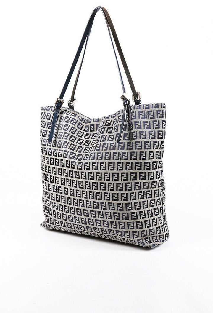 Fendi Bag Blue Zucchino FF Canvas Tote