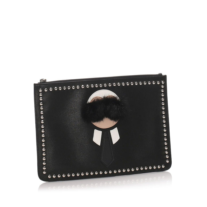 Pre-Loved Fendi Black Others Leather Karlito Clutch Bag Italy