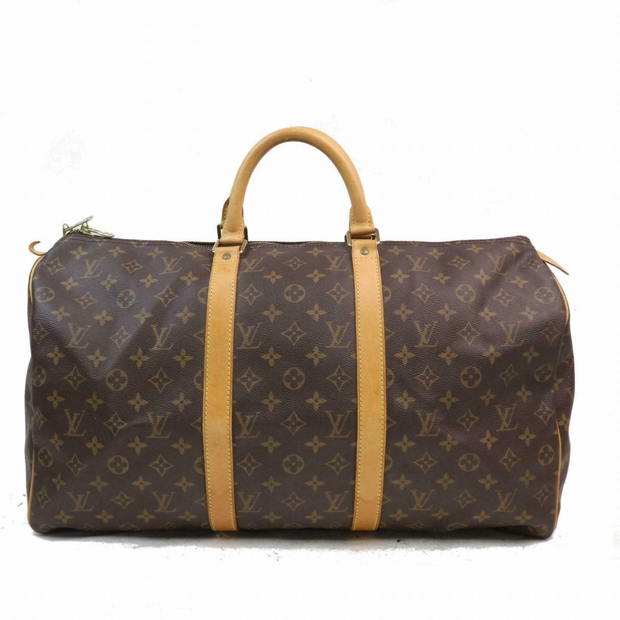Louis Vuitton Boston Bag Keepall 50 Brown Monogram (SHC7-10500)