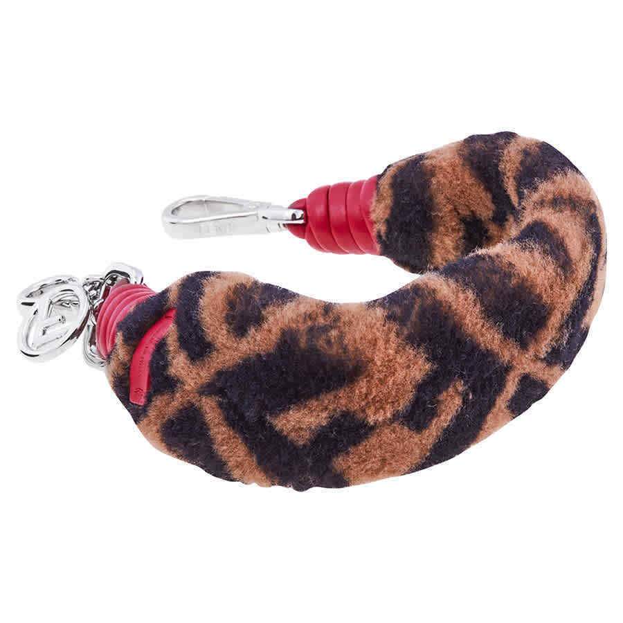 Fendi Ladies Strap U Brown/Red Fd Ff Mini Strap Shrlng 8AV105-A5KN-F153J
