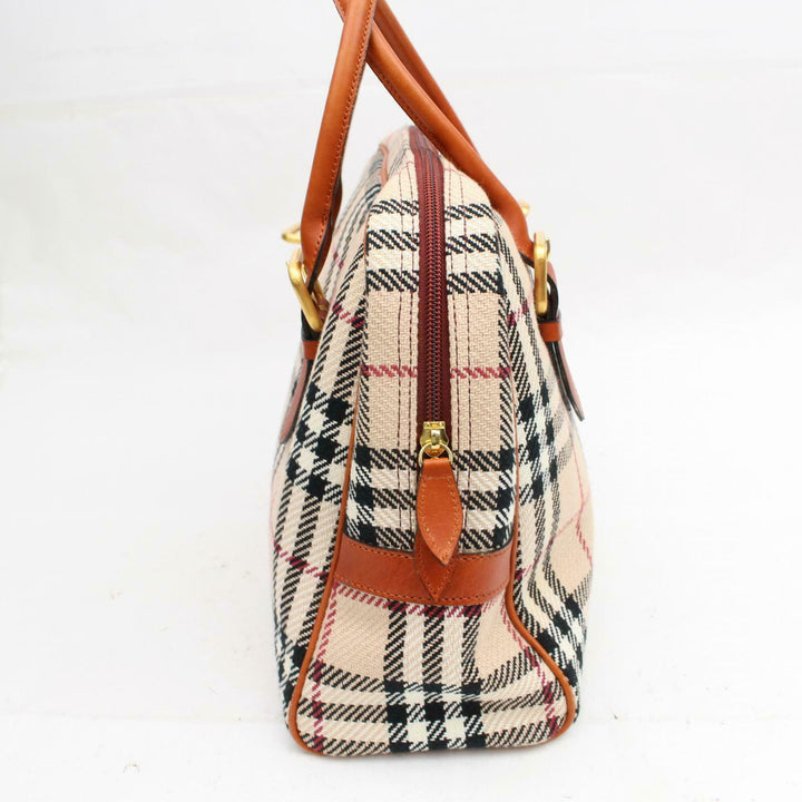 Indistinguishable  Burbe**y Hand Bag Beige Canvas (SHC7-11072)