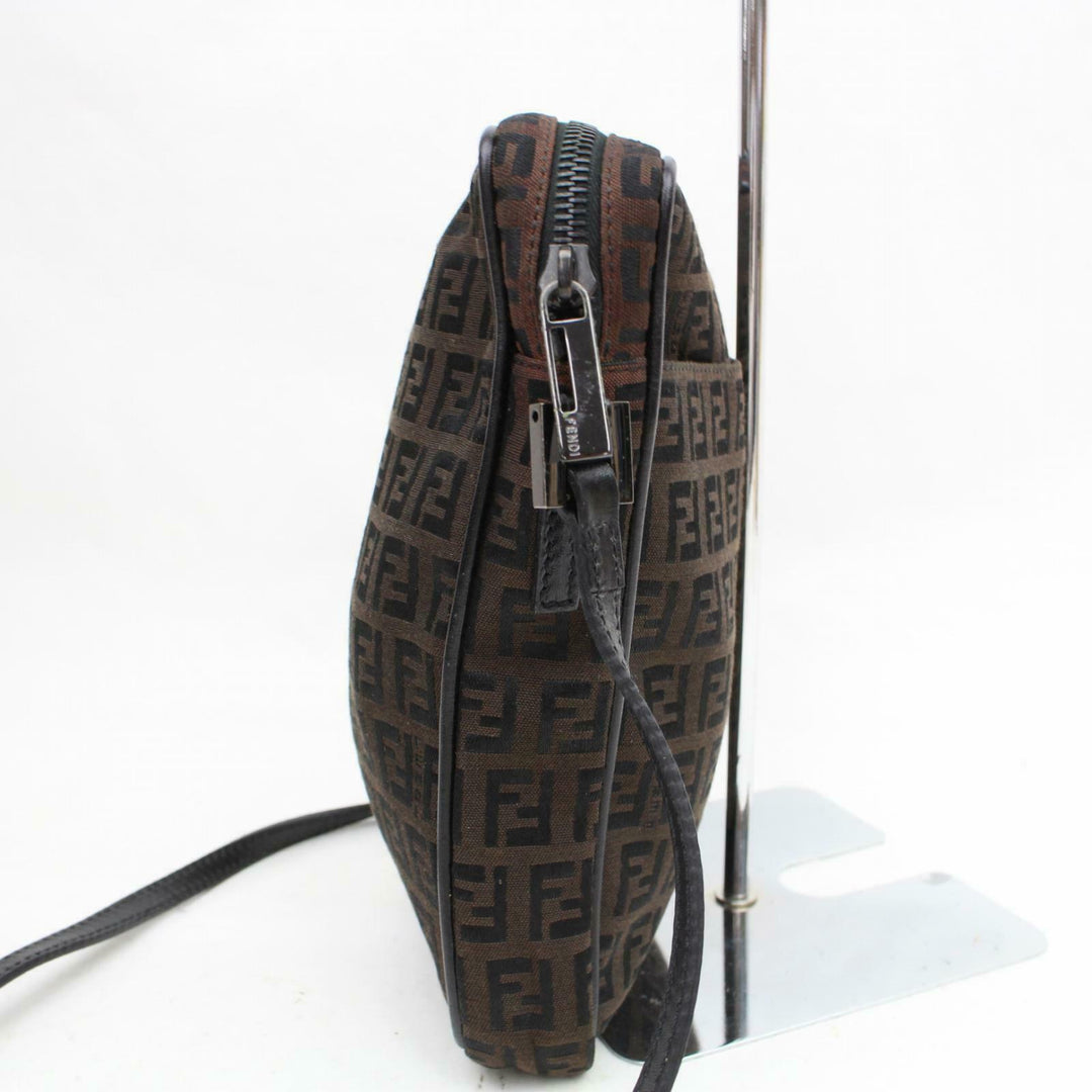 Indistinguishable  Fendi Shoulder Bag Dark Brown Zukka Canvas (SHC1-14376)