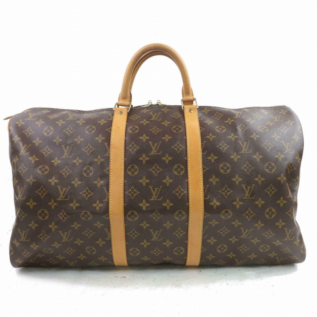 Louis Vuitton Boston Bag Keepall 55 Brown Monogram (SHC7-10517)
