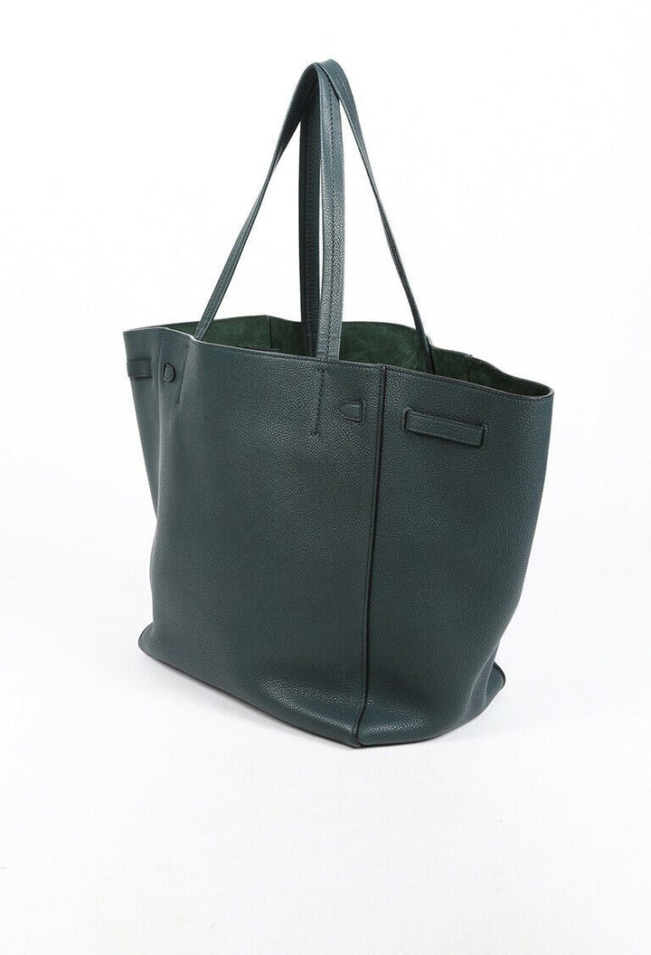 Celine Bag Small Belt Cabas Green Leather Tote