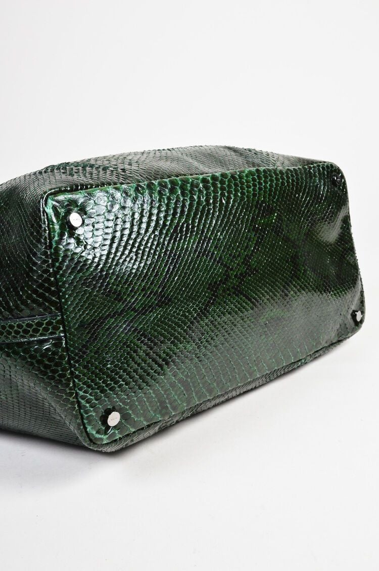 Alaia Green Black Python Tote Bag
