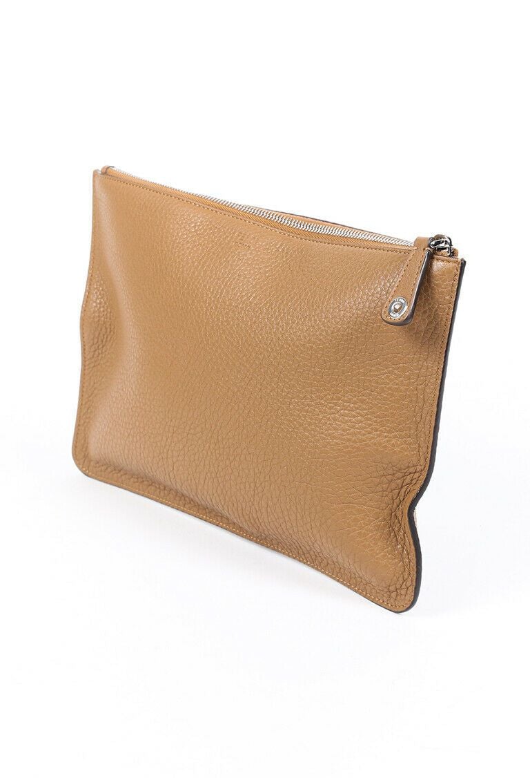 Fendi Clutch Brown Coffee Print Leather