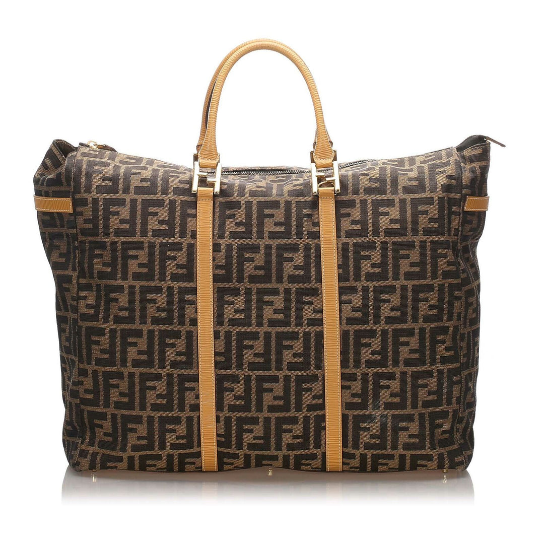 Pre-Loved Fendi Brown Canvas Fabric Zucca Weekender Italy