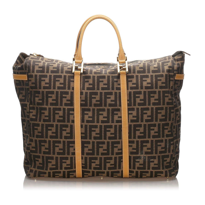 Pre-Loved Fendi Brown Canvas Fabric Zucca Weekender Italy