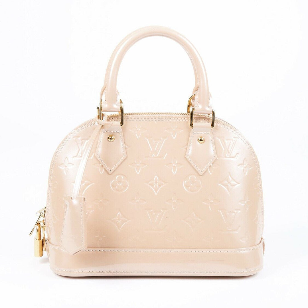 Louis Vuitton Alma BB Rose Florentine Monogram Vernis Satchel