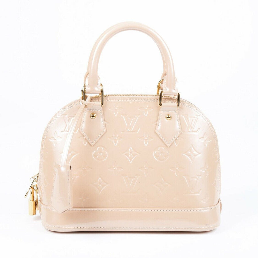 Louis Vuitton Alma BB Rose Florentine Monogram Vernis Satchel