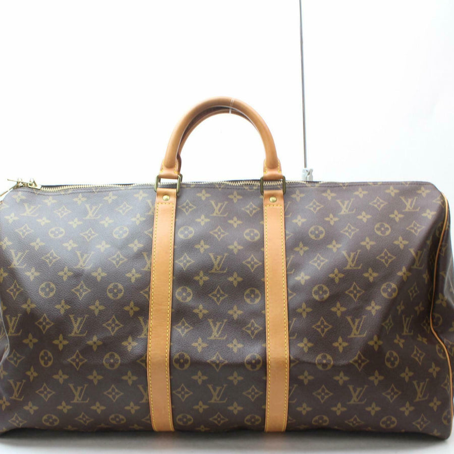 Louis Vuitton Boston Bag Keepall 55 Brown Monogram (SHC7-10780)