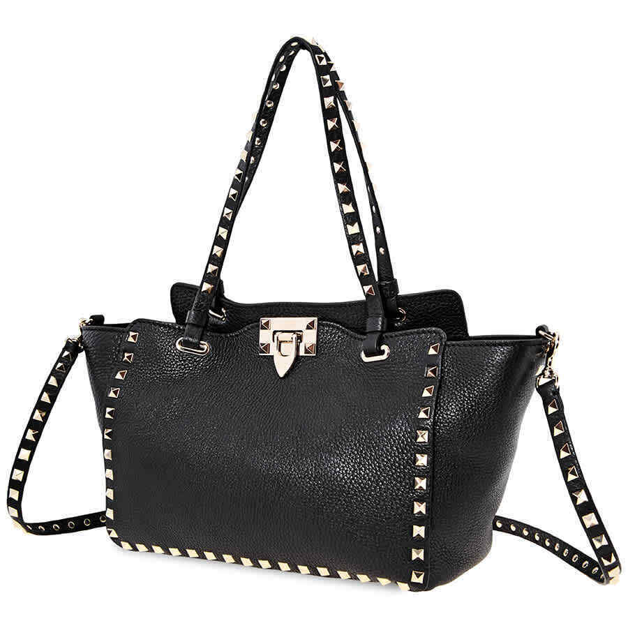 Valentino Rockstud Tote Bag- Black QW0B0037VSF-0NO