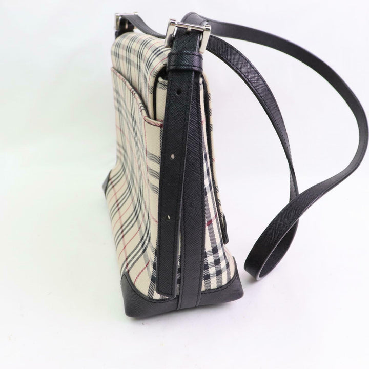 Indistinguishable  Burbe**y Shoulder Bag Beige Canvas (SHC1-14384)