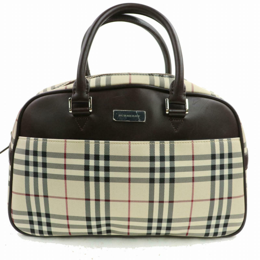 Indistinguishable  Burbe**y Hand Bag Cream Canvas (SHC1-14379)