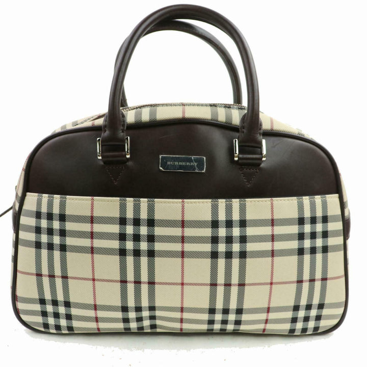 Indistinguishable  Burbe**y Hand Bag Cream Canvas (SHC1-14379)
