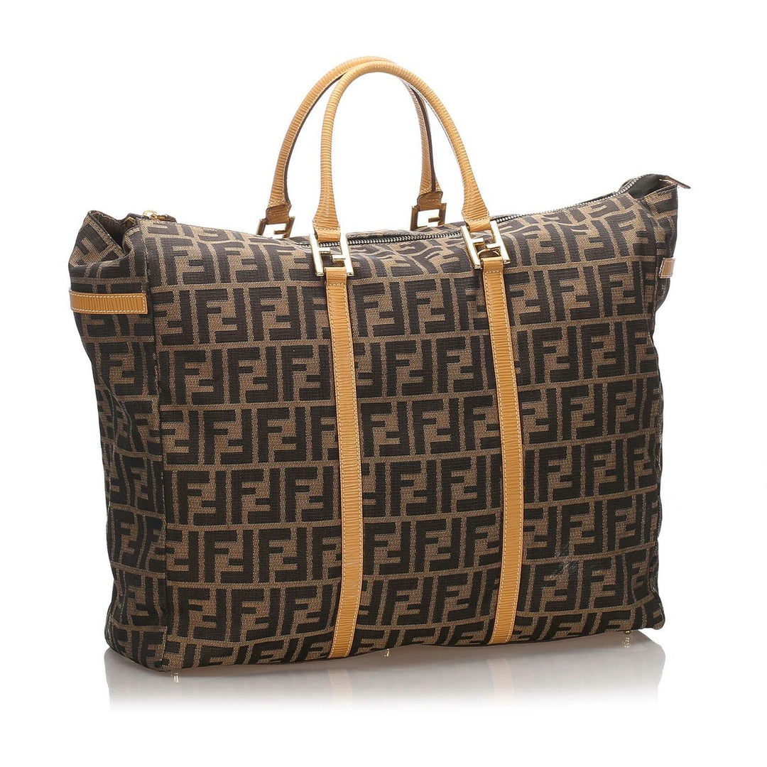 Pre-Loved Fendi Brown Canvas Fabric Zucca Weekender Italy
