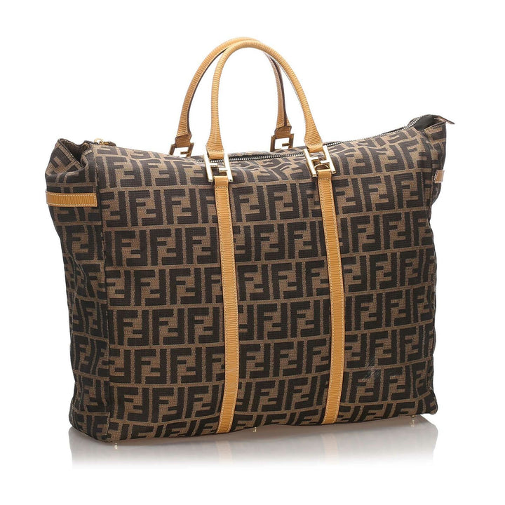 Pre-Loved Fendi Brown Canvas Fabric Zucca Weekender Italy