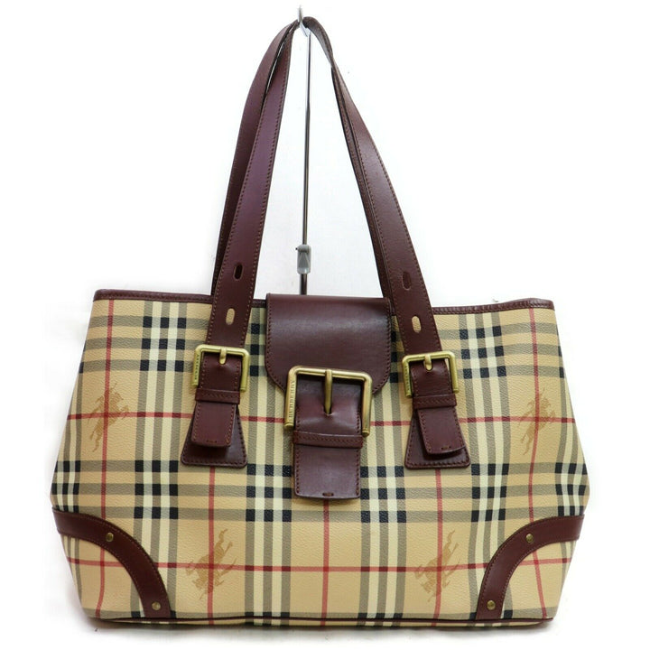 Indistinguishable  Burbe**y Shoulder Bag Beige PVC (SHC7-10226)