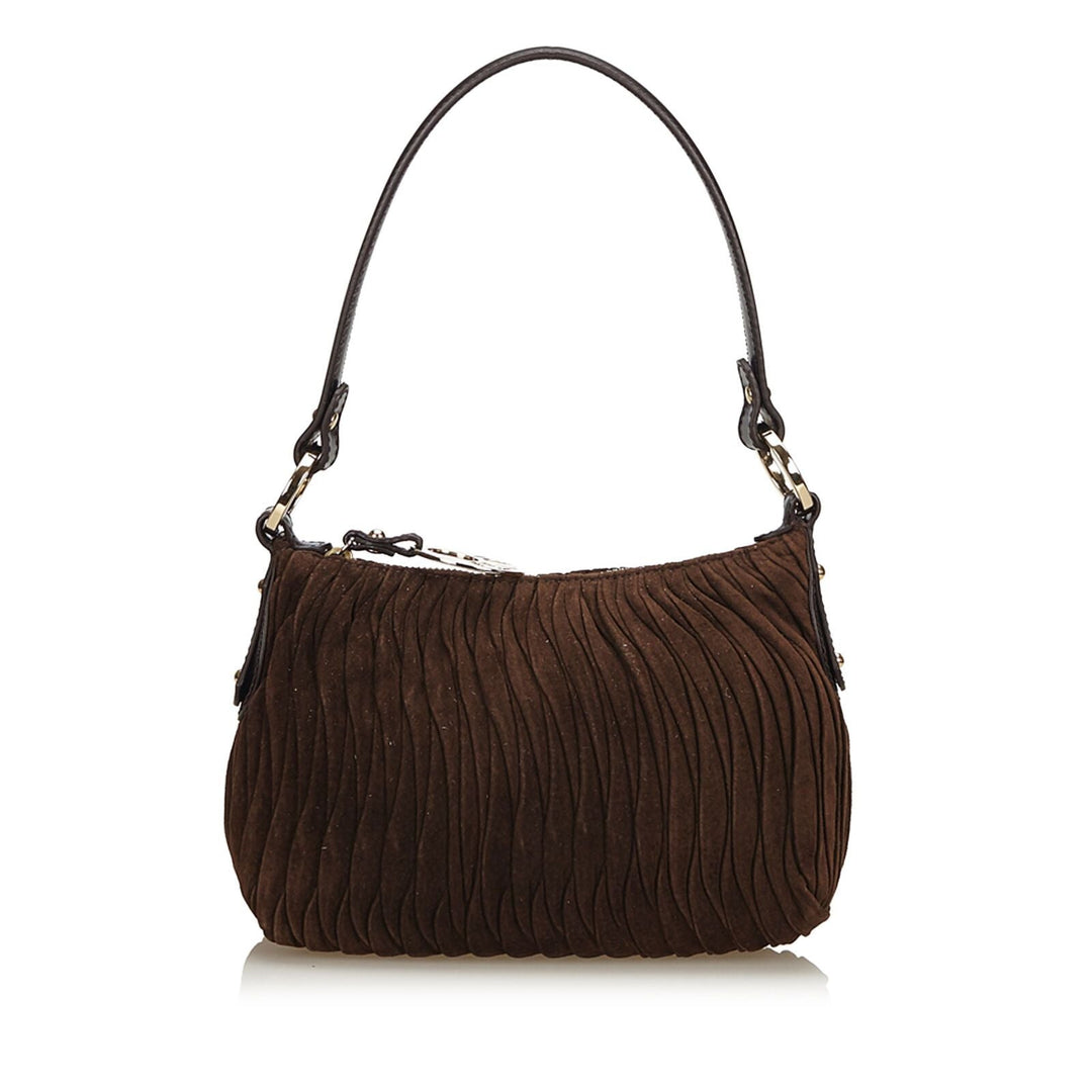 Pre-Loved Fendi Brown Dark brown Suede Leather Shoulder Bag Italy