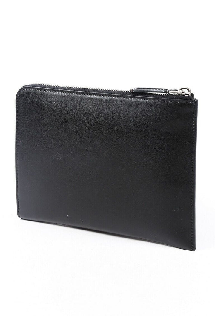 Fendi Bag Heart Stud Black Leather Flat Pouch