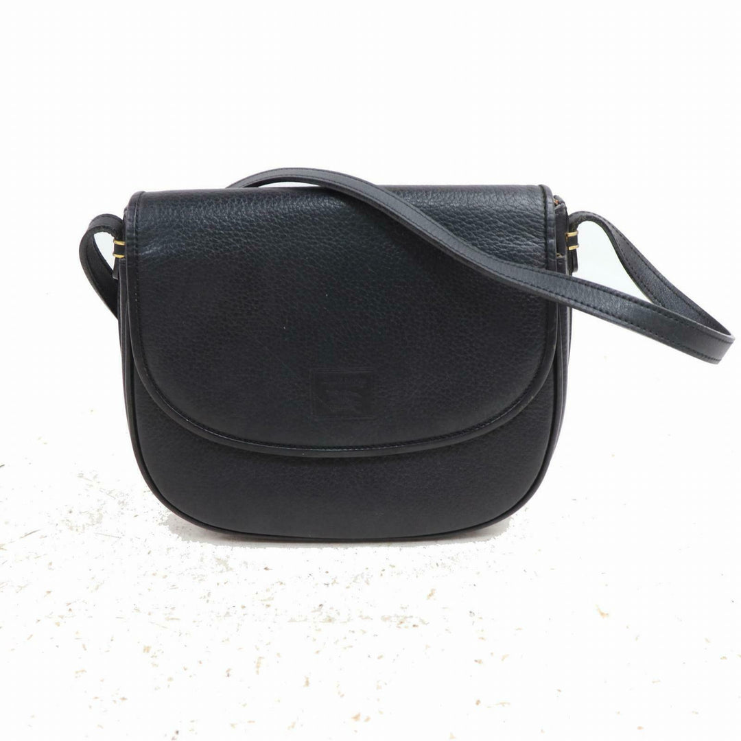 Indistinguishable  Burbe**y Shoulder Bag Black Leather (SHC1-15186)
