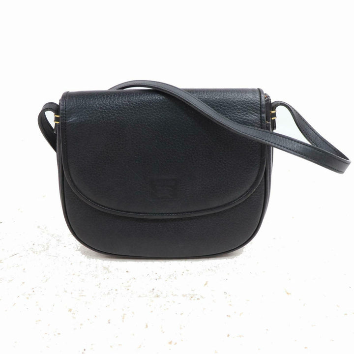 Indistinguishable  Burbe**y Shoulder Bag Black Leather (SHC1-15186)