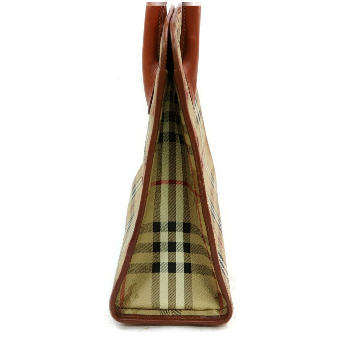 Indistinguishable  Burbe**y Hand Bag Light Brown PVC (SHC7-10829)