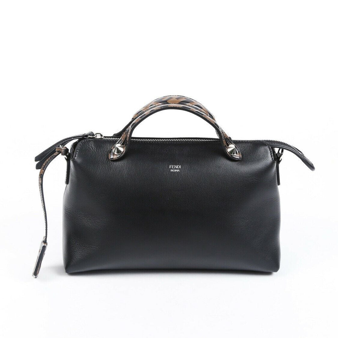 Fendi Bag By the Way Zucca Black Leather Boston