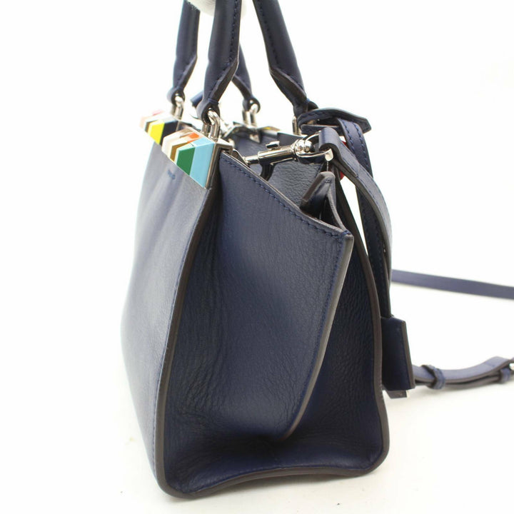 Indistinguishable  Fendi Hand Bag Mini 3 Jours Blue Leather (SHC7-10138)