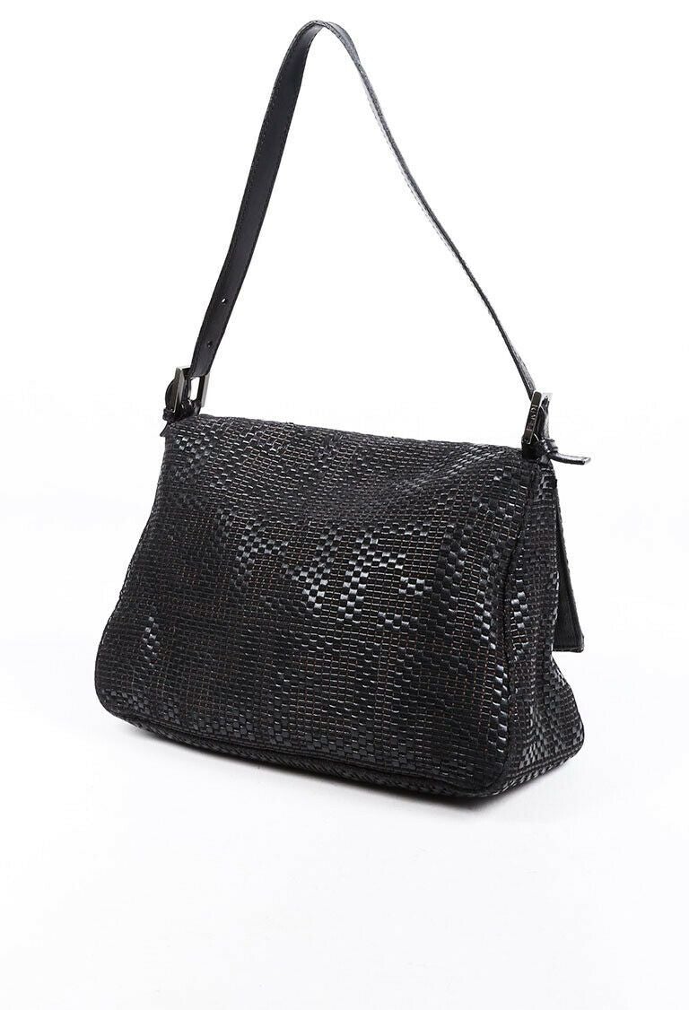 Fendi Bag Mama Baguette Black Woven Leather