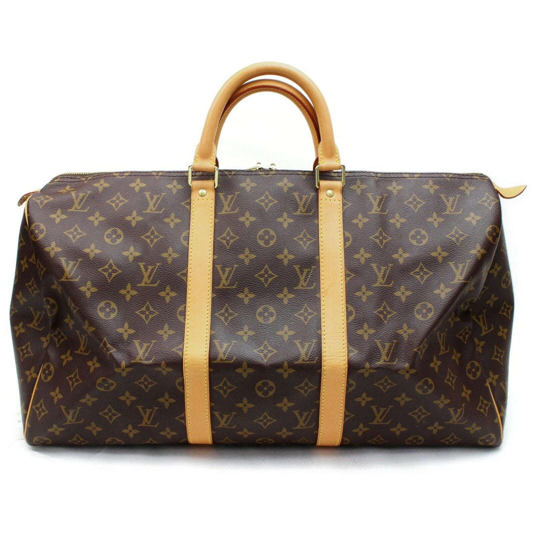 Louis Vuitton Boston Bag Keepall 50 Brown Monogram (SHC7-10184)