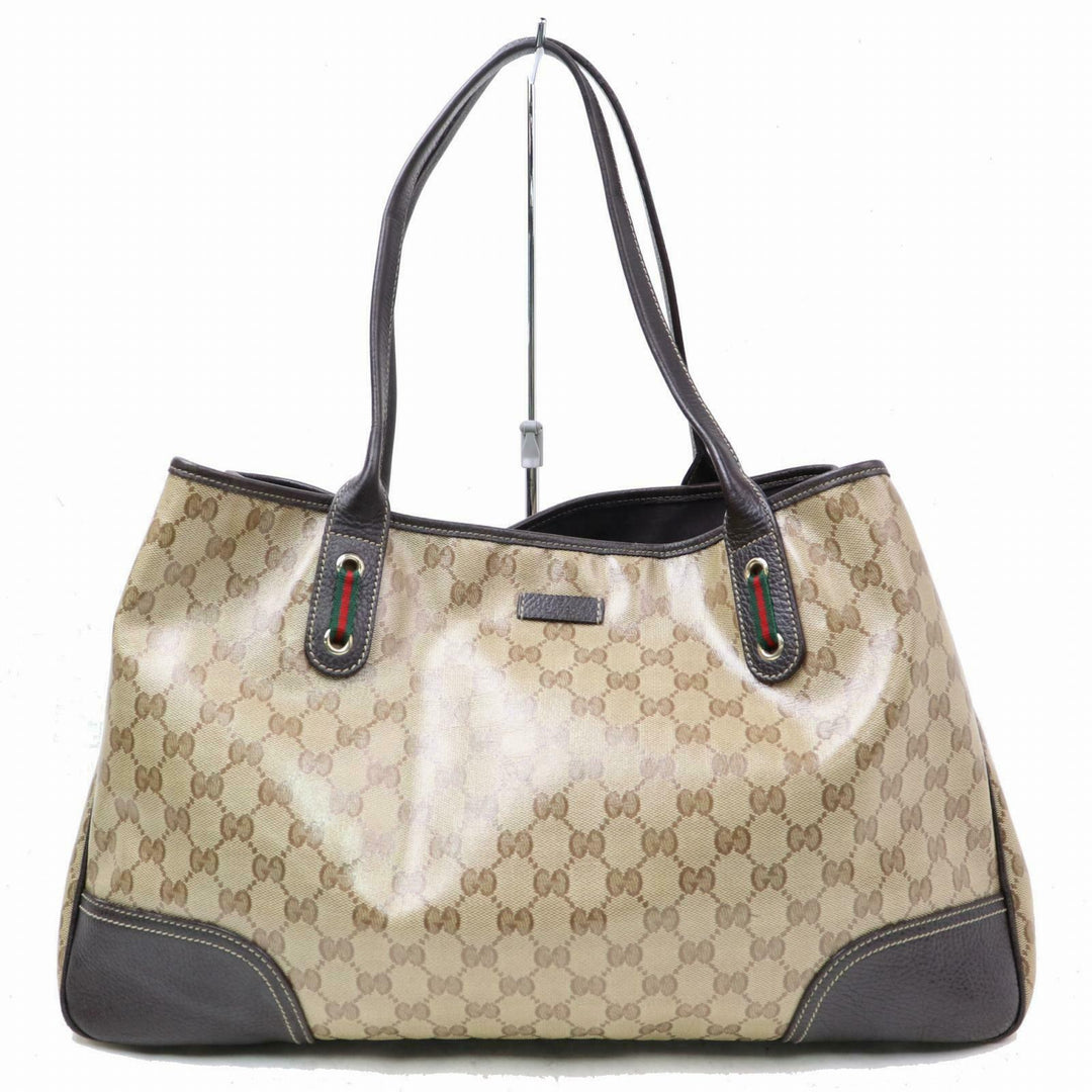 Indistinguishable  G*G Tote Bag Gg Crystal Brown PVC (SHC1-14464)