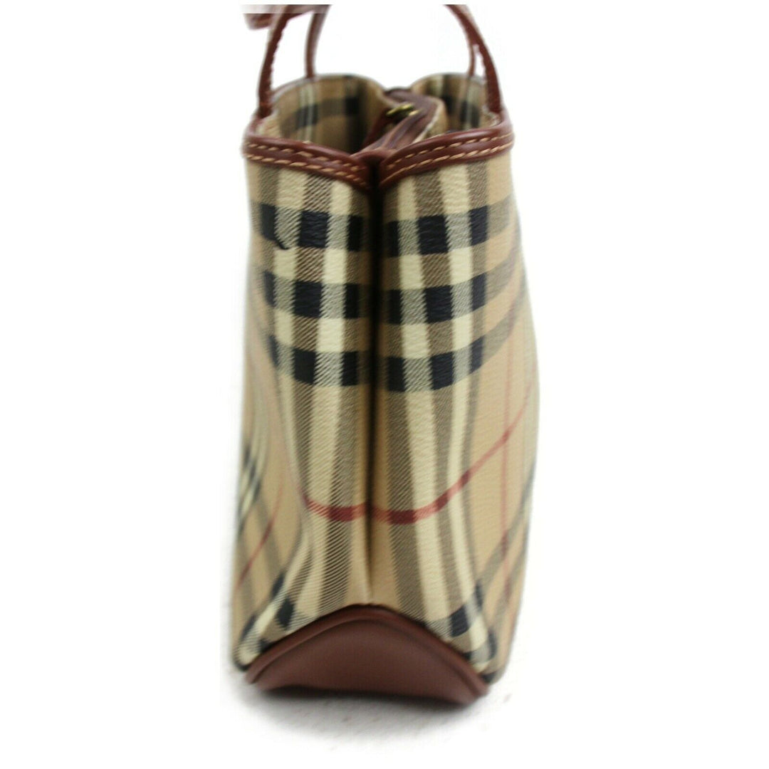 Indistinguishable  Burbe**y London Hand Bag Beige PVC (SHC7-10025)