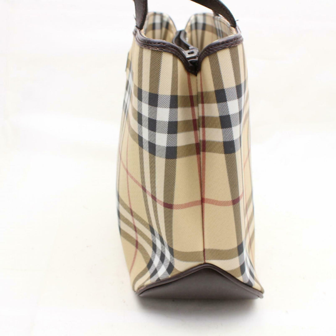Indistinguishable  Burbe**y Hand Bag Beige PVC (SHC1-15053)