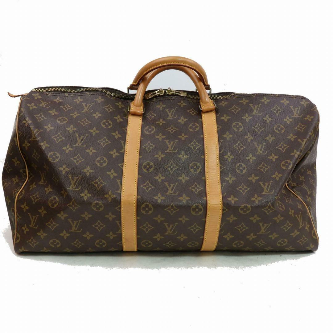 Louis Vuitton Boston Bag Keepall 55 Brown Monogram (SHC7-10619)
