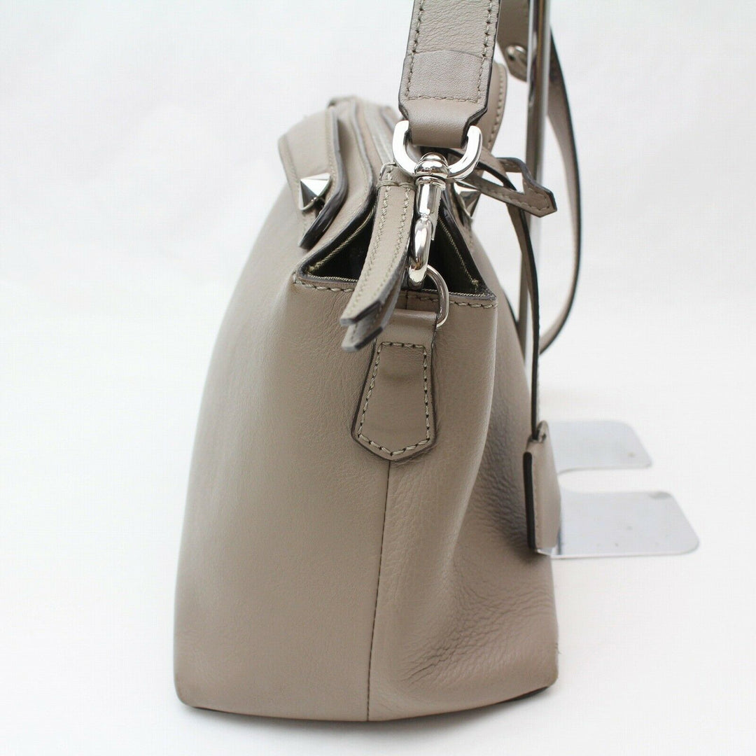 Fendi Hand Bag By The Way Gray Leather (SHC1-14253)