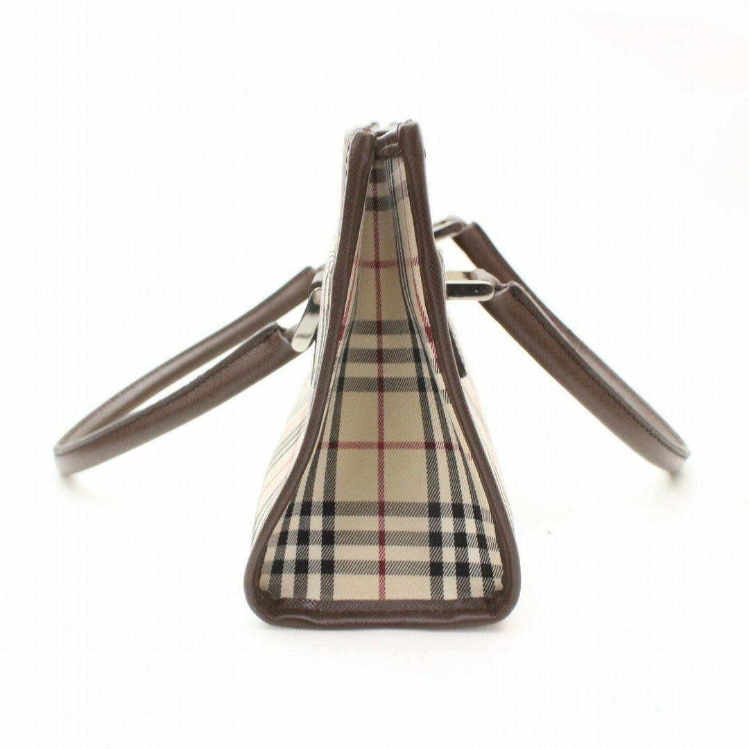 Indistinguishable  Burbe**y Hand Bag Brown Fabric (SHC1-15633)