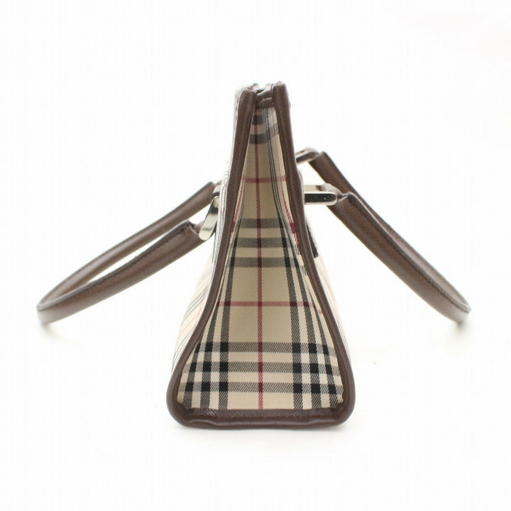 Indistinguishable  Burbe**y Hand Bag Brown Fabric (SHC1-15633)