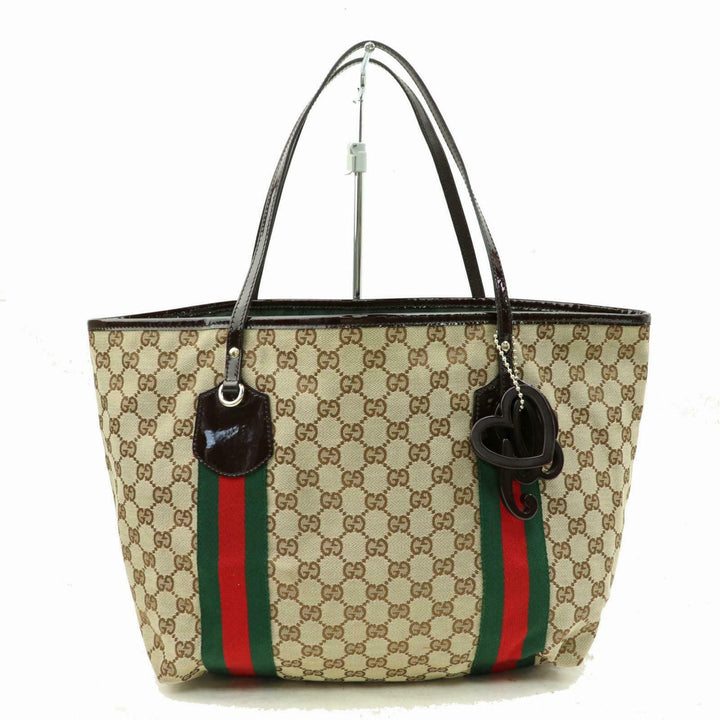 Indistinguishable  G*G Tote Bag Brown Canvas (SHC1-14280)