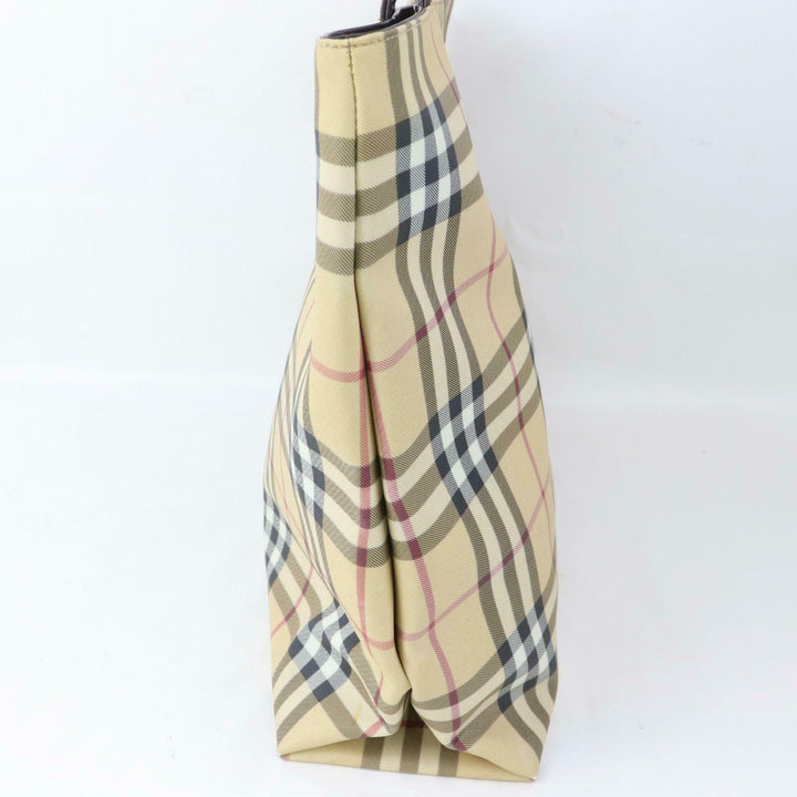 Indistinguishable  Burbe**y Hand Bag Beige PVC (SHC1-15161)