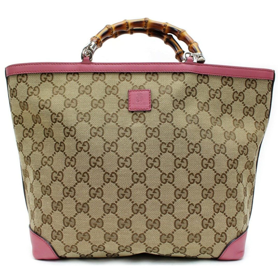 Indistinguishable  G*G Tote Bag Kids Line Banboo Tote Bag Pink Canvas (SHC7-10998)