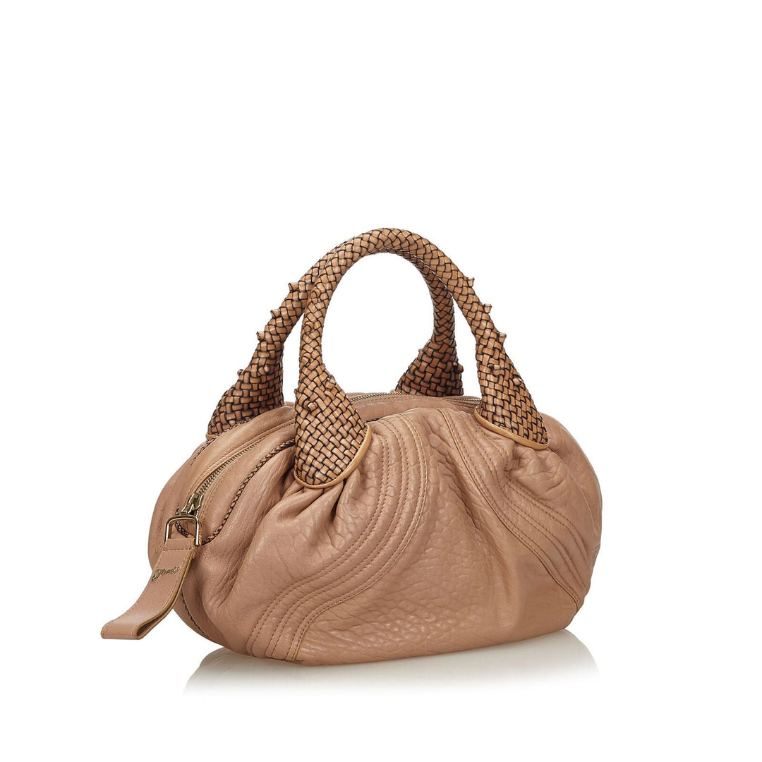 Pre-Loved Fendi Brown Beige Others Leather Mini Spy Handbag Italy