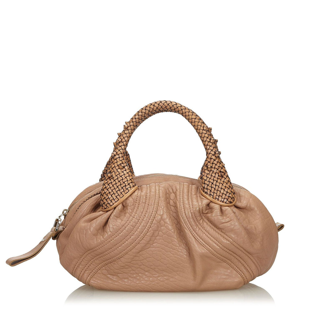 Pre-Loved Fendi Brown Beige Others Leather Mini Spy Handbag Italy