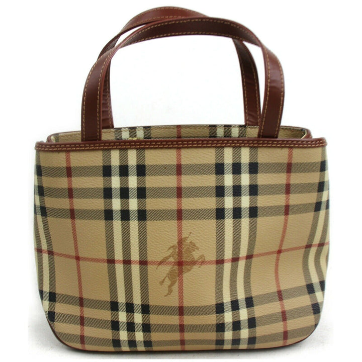 Indistinguishable  Burbe**y London Hand Bag Beige PVC (SHC7-10859)